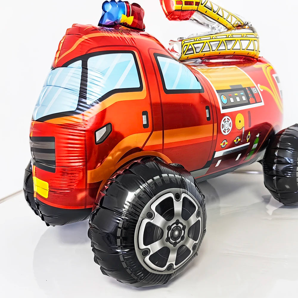 Kidslands® | Ballon Camion de Pompier ou Hélicoptère 4D – Déco thème Anniversaire Pompiers