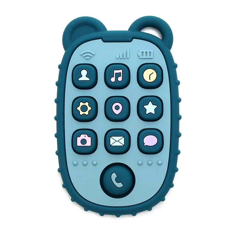Kidslands® | Jouet de Dentition Bébé Forme Téléphone – Touches Pop-It - Silicone Souple sans BPA