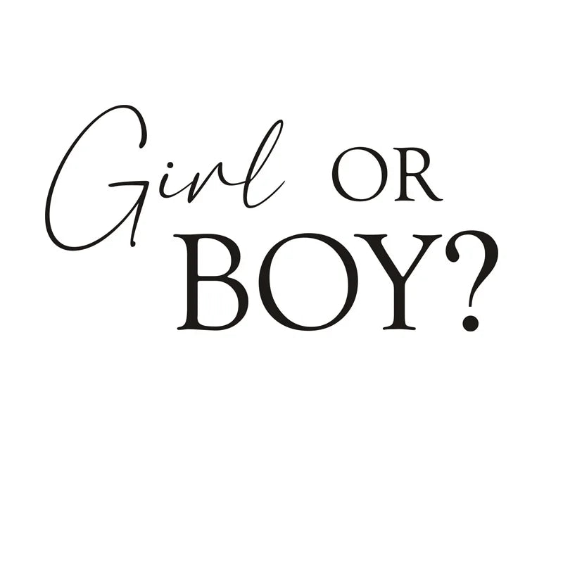 Kidslands® – Sticker “Girl or Boy?” pour Baby Shower | Déco Texte pour Miroir, Tableau ou Entrée Gender Reveal