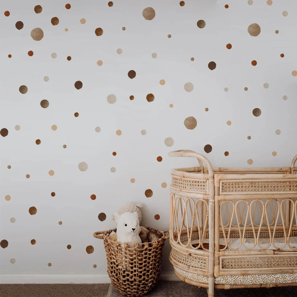 Kidslands® | Stickers Muraux 140 Pois Bohèmes – Décoration Murale Enfant & Bébé Amovible