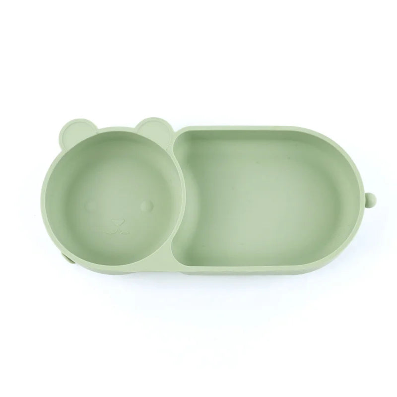 Kidslands® | Bol Bébé en Silicone avec Double Ventouse – Design Ours - Sans BPA