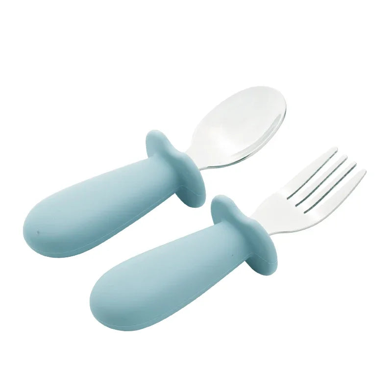 Kidslands® | Set de Couverts Bébé en Acier Inoxydable – Cuillère & Fourchette