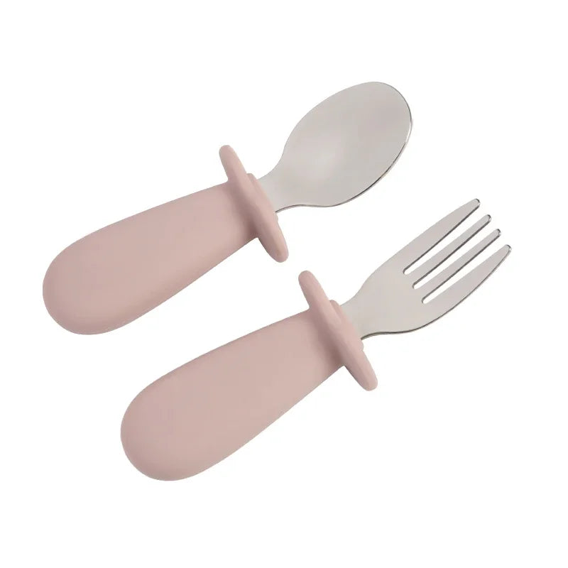 Kidslands® | Set de Couverts Bébé en Acier Inoxydable – Cuillère & Fourchette