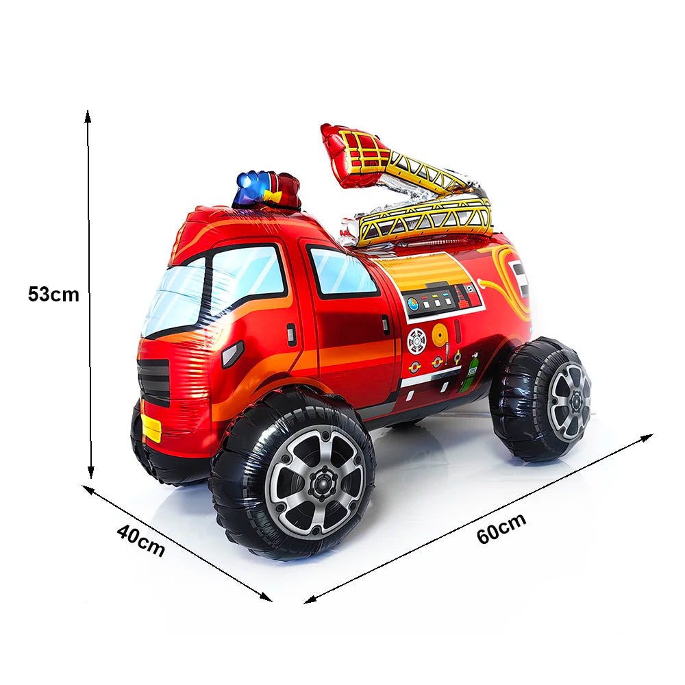 Kidslands® | Ballon Camion de Pompier ou Hélicoptère 4D – Déco thème Anniversaire Pompiers