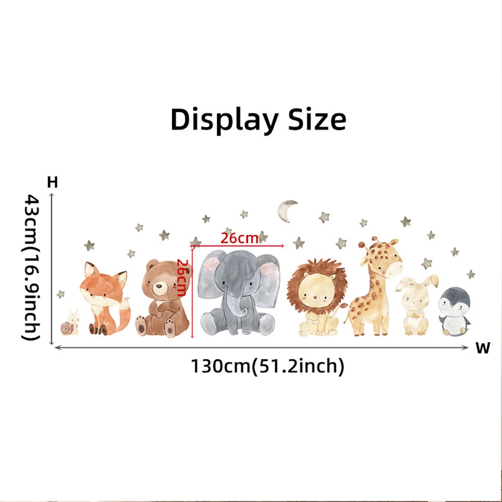 Kidslands® | Stickers Muraux Animaux Aquarelle – Décoration ludique pour Chambre Bébé & Enfant