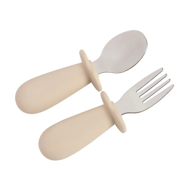 Kidslands® | Set de Couverts Bébé en Acier Inoxydable – Cuillère & Fourchette