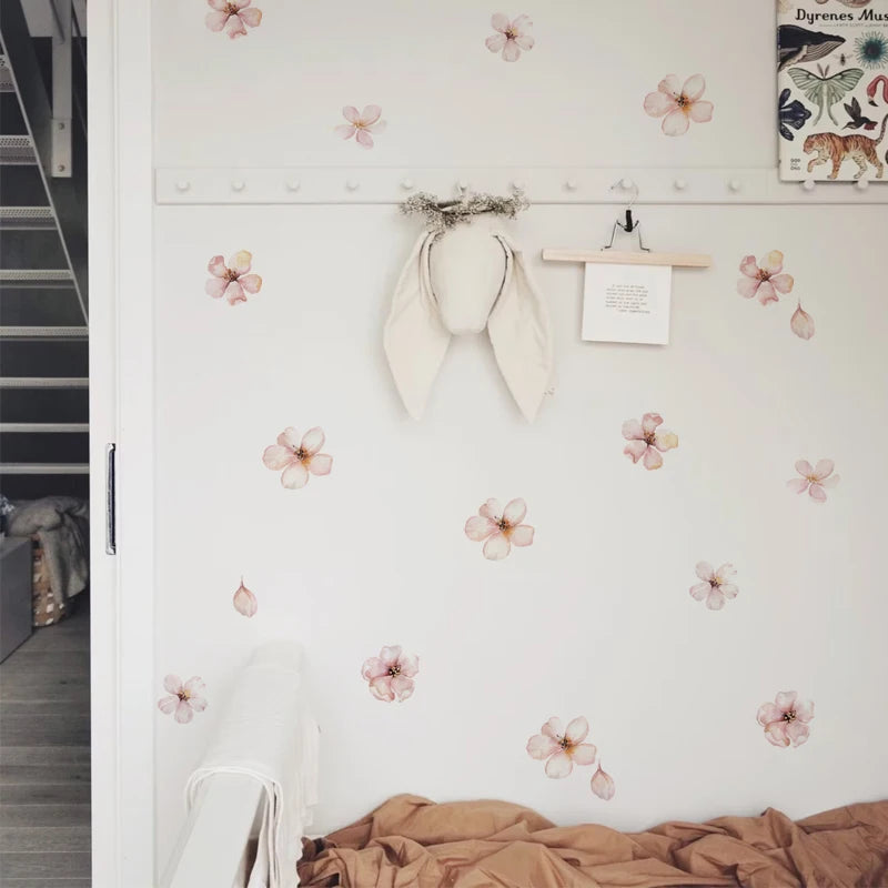 Kidslands® | Stickers Muraux Fleurs Sakura Roses – Déco Murale Style Bohème