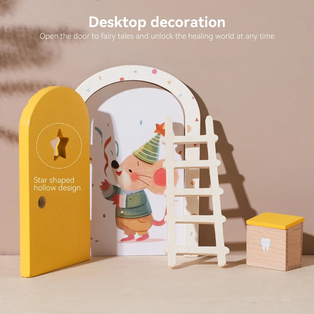 Kidslands® – Mini Porte Souris en Bois | Décoration Murale Poétique pour Chambre enfant