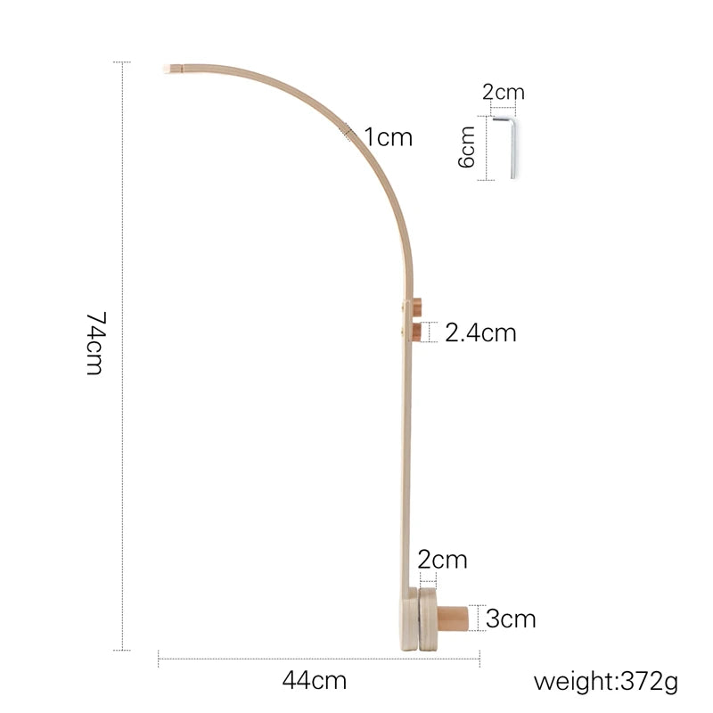 Kidslands® – Mobile Bébé en Bois et Feutrine - Montgolfière Douce – Décoration Apaisante pour Lit ou Berceau