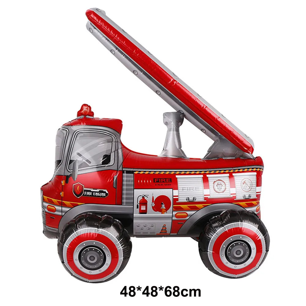 Kidslands® | Ballon Camion de Pompier ou Hélicoptère 4D – Déco thème Anniversaire Pompiers