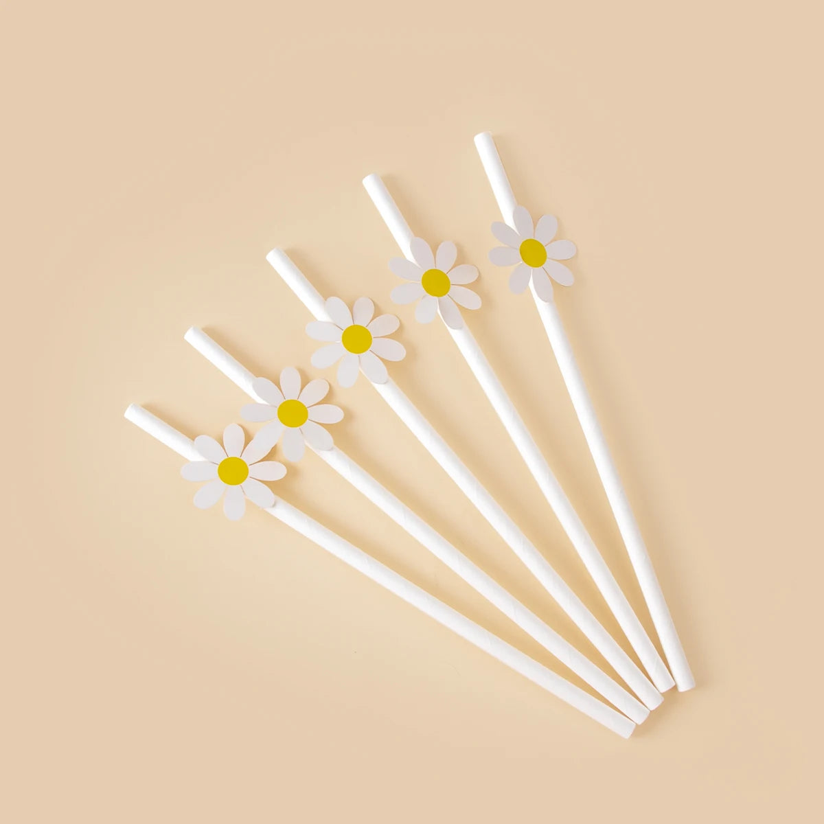 Kidslands® - Pailles en Papier Fleurs, Marguerites, Tournesol – Lot de 10/20/30 pour Anniversaire & Baby Shower