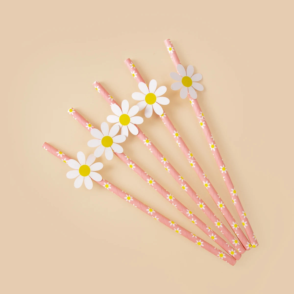 Kidslands® - Pailles en Papier Fleurs, Marguerites, Tournesol – Lot de 10/20/30 pour Anniversaire & Baby Shower