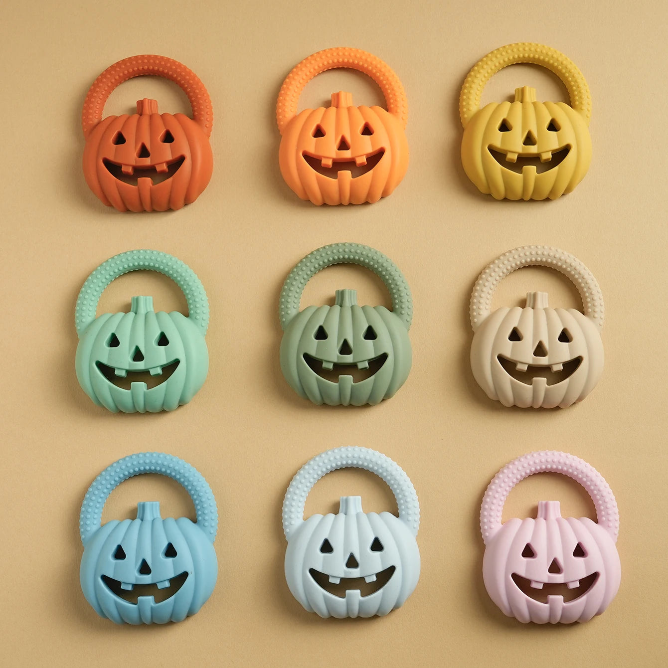 Kidslands® | Anneau de Dentition Silicone Bébé Citrouille – Jouet Sensoriel à Mâcher