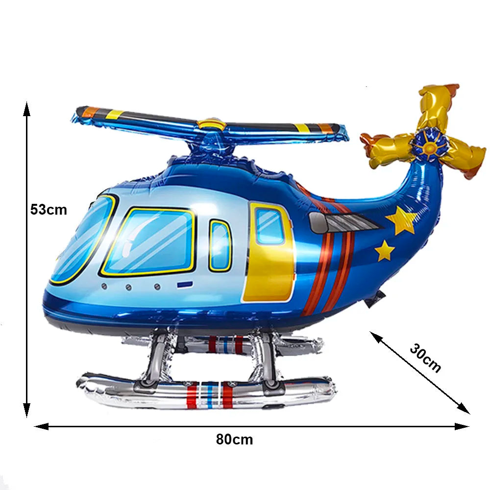 Kidslands® | Ballon Camion de Pompier ou Hélicoptère 4D – Déco thème Anniversaire Pompiers
