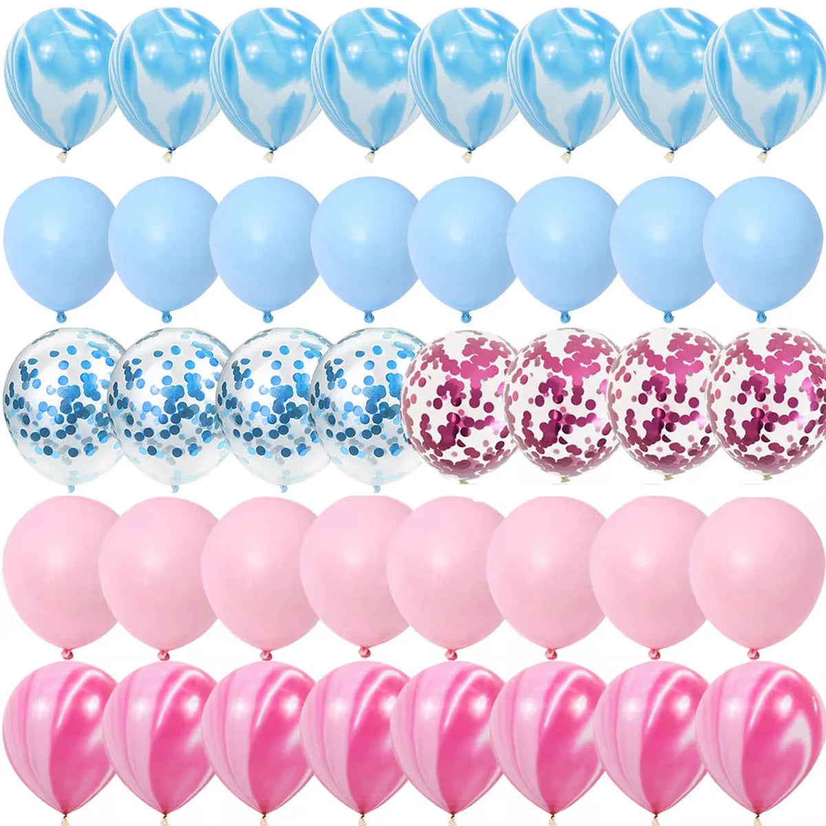 Kidslands® – Ballons Gender Reveal Rose & Bleu | Ballon Confettis Métallisés nacrés Baby Shower Fille ou Garçon