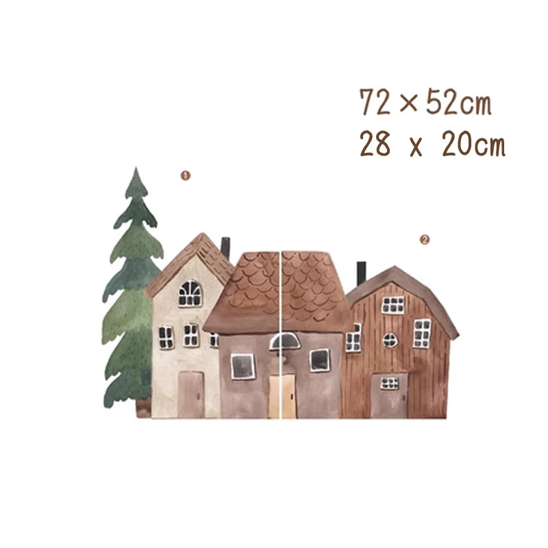 Kidslands® – Stickers Muraux Animaux & maisons | Décor Vinyle Autocollant pour Chambre Bébé & Enfant