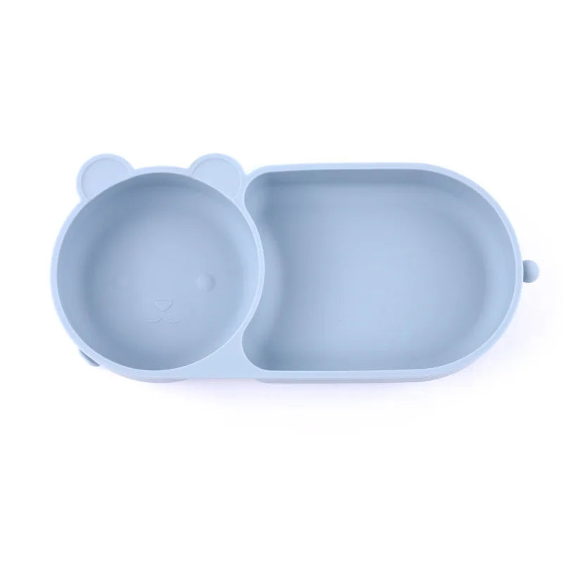 Kidslands® | Bol Bébé en Silicone avec Double Ventouse – Design Ours - Sans BPA
