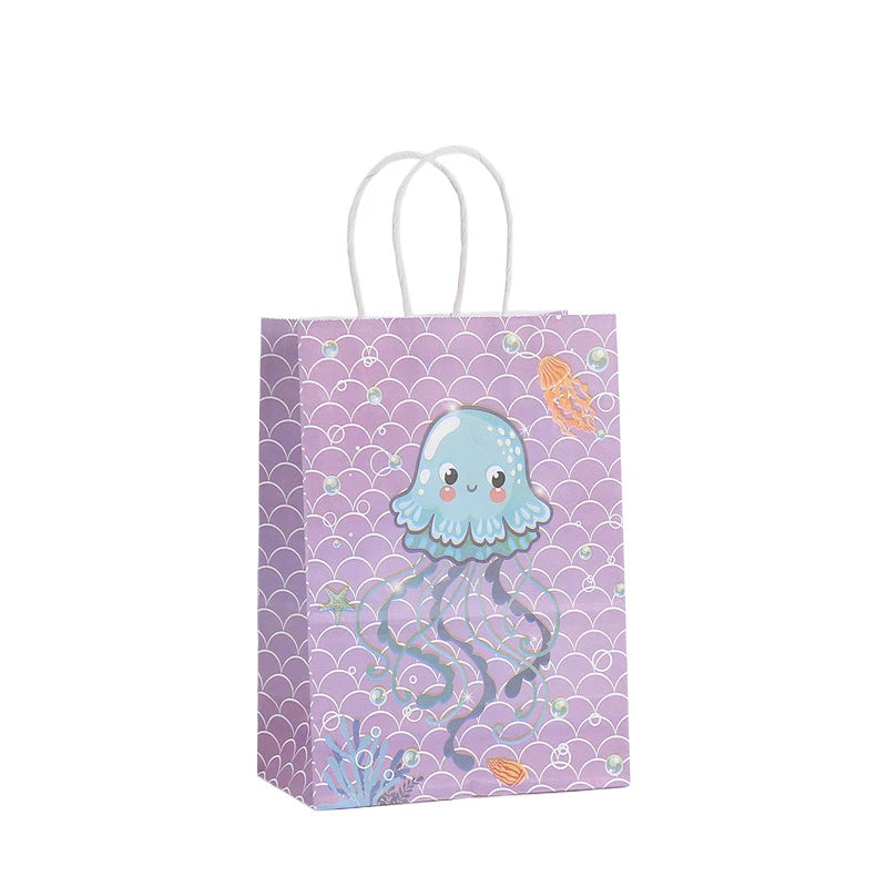 Kidslands® | Lot de 12 Sacs Cadeaux Thème Océan – Animaux Marins & Sirène - Anniversaires, Fêtes