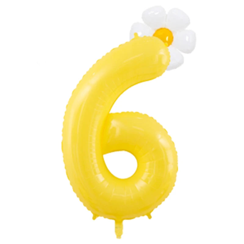 Kidslands® - Lot 2 Ballons Marguerite + Chiffre 100cm – Décoration Anniversaire Enfant, Baby Shower, Fête Florale