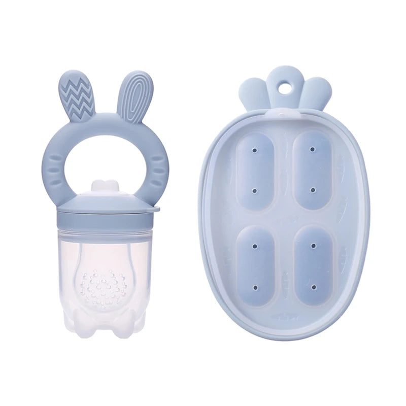 Kidslands® | Grignoteur bébé en silicone avec capuchon – Alimentation fruits & légumes sans risque