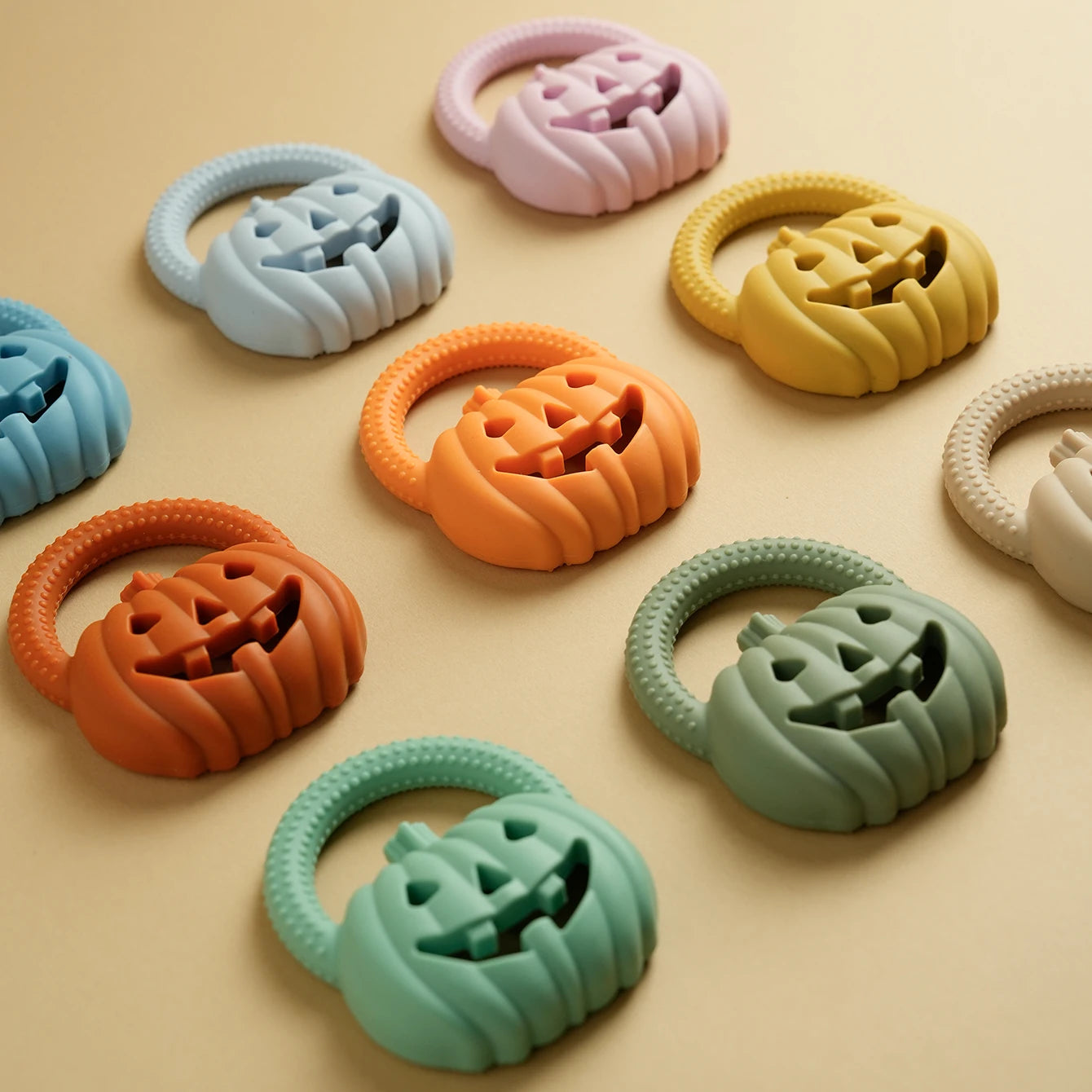 Kidslands® | Anneau de Dentition Silicone Bébé Citrouille – Jouet Sensoriel à Mâcher