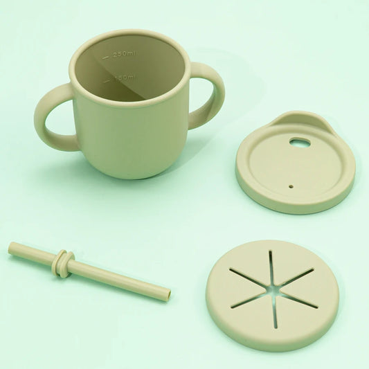 Kidslands® | Gobelet Silicone Multifonction Bébé avec Paille Anti-Fuite – Snack&  Boisson - Sans BPA