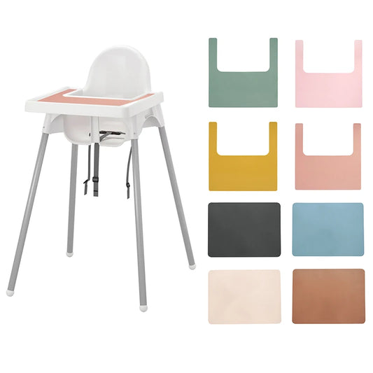 Kidslands® - Tapis de Table pour Chaise Haute en Silicone – Set Repas Bébé Couleur Unie - sans BPA