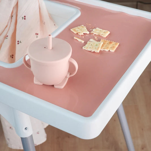 Kidslands® - Tapis de Table pour Chaise Haute en Silicone – Set Repas Bébé Couleur Unie - sans BPA