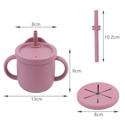 Kidslands® | Gobelet Silicone Multifonction Bébé avec Paille Anti-Fuite – Snack&  Boisson - Sans BPA