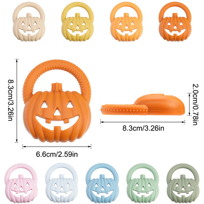 Kidslands® | Anneau de Dentition Silicone Bébé Citrouille – Jouet Sensoriel à Mâcher