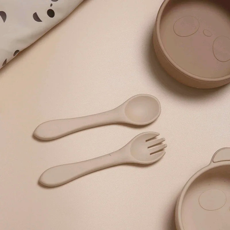 Kidslands® | Set 2 Pièces Couverts Bébé Silicone – Sans BPA