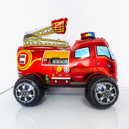 Kidslands® | Ballon Camion de Pompier ou Hélicoptère 4D – Déco thème Anniversaire Pompiers