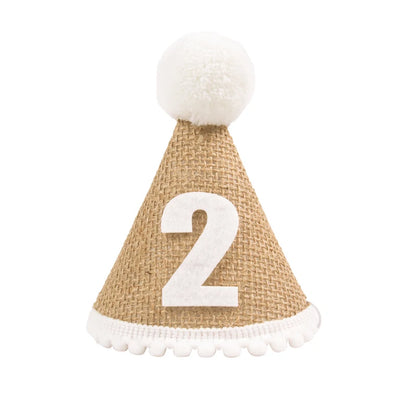 Kidslands® | Chapeau d’Anniversaire Bébé en Toile de Jute – Accessoire Naturel bohème