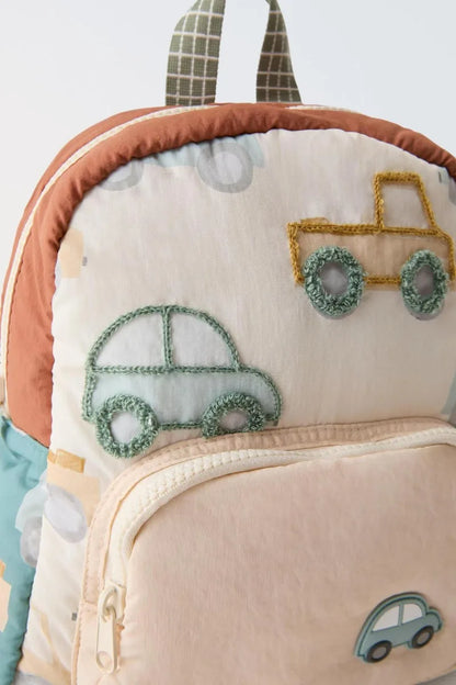 Kidslands® | Sac à Dos Enfant Voiture Brodée – Léger et Multifonction pour Maternelle, Crèche & Sorties