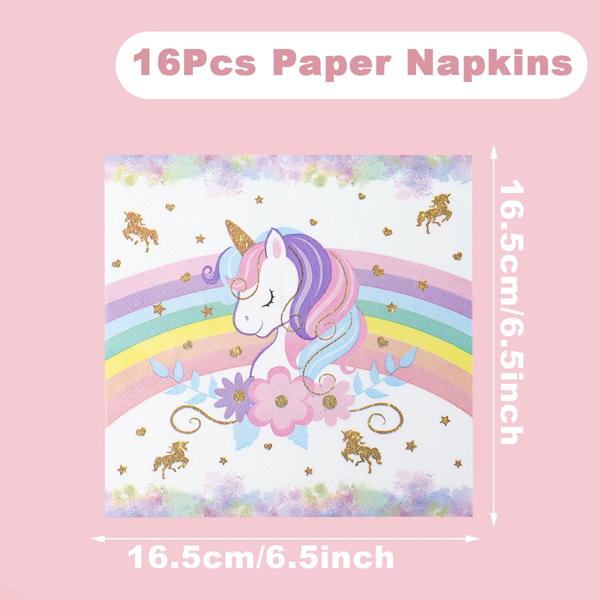 Kidslands® – Lot 40pcs Vaisselle Jetable Thème Licorne - Anniversaire, Fêtes à Thème Arc-en-ciel