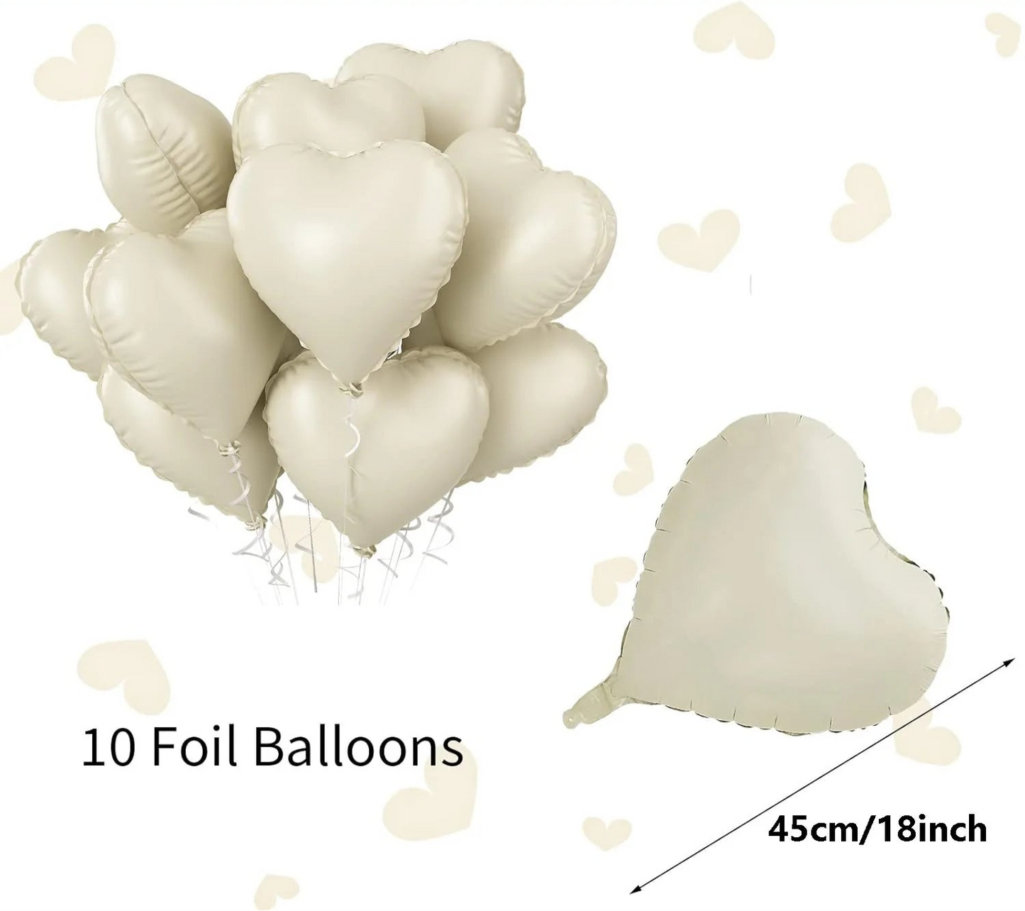 Kidslands® | Ballons Cœur Crème 10 pièces – Déco Anniversaire, Baby Shower, Mariage