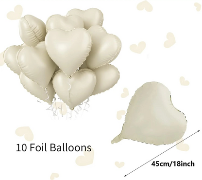 Kidslands® | Ballons Cœur Crème 10 pièces – Déco Anniversaire, Baby Shower, Mariage
