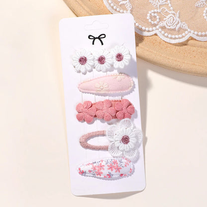 Kidslands® | Lot de 5 Barrettes – Pinces à Cheveux Enfant Motif Fleuri & Tendance