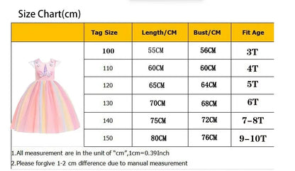 Kidslands® | Robe Tutu Licorne Fille - Robe Princesse Déguisement - Anniversaire, Carnaval, Fête
