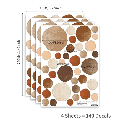 Kidslands® | Stickers Muraux 140 Pois Bohèmes – Décoration Murale Enfant & Bébé Amovible