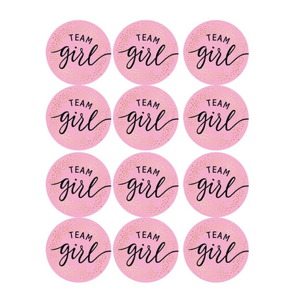 Kidslands® – Stickers "Team Boy / Team Girl" - 60 pcs – Décoration Baby Shower & Gender Reveal