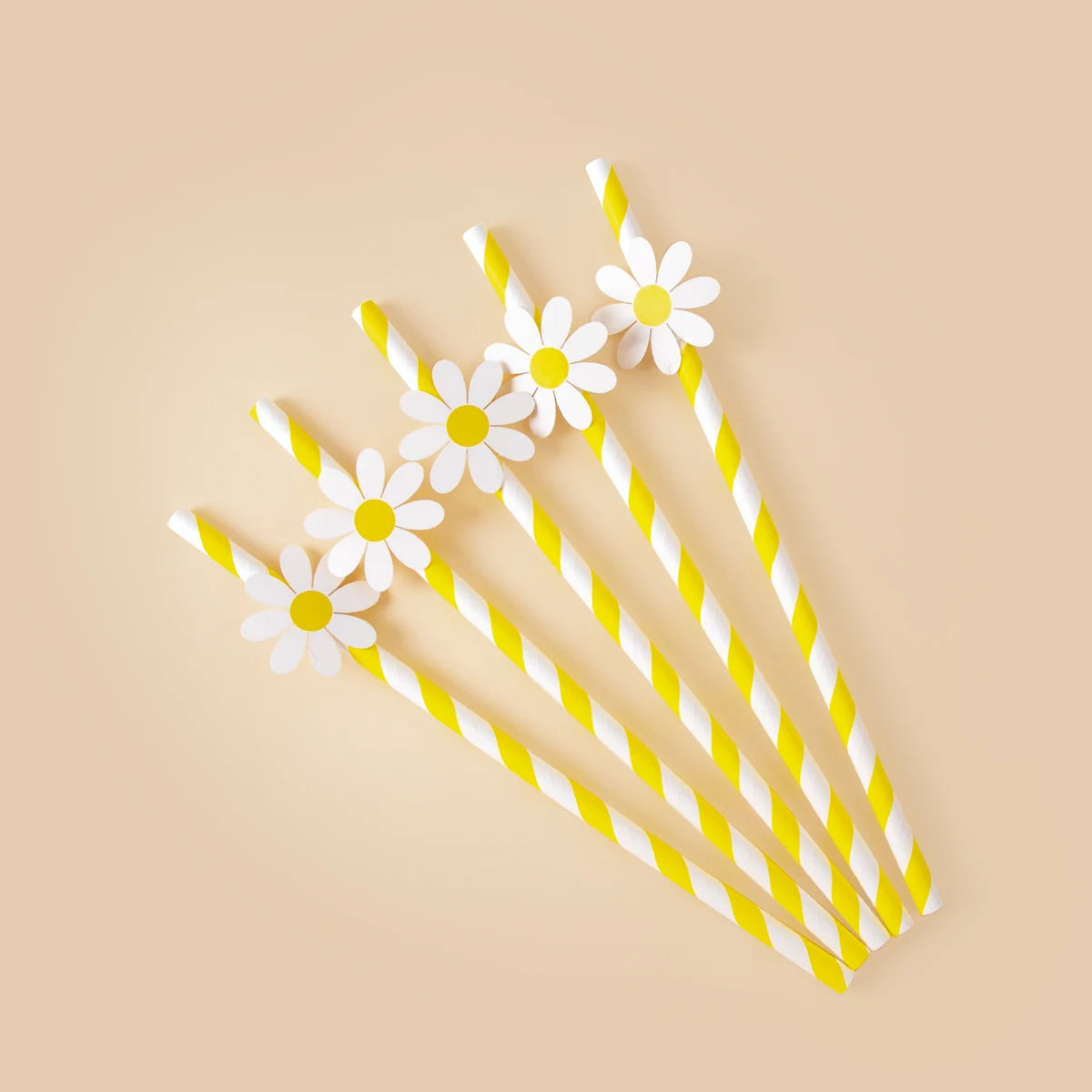 Kidslands® - Pailles en Papier Fleurs, Marguerites, Tournesol – Lot de 10/20/30 pour Anniversaire & Baby Shower