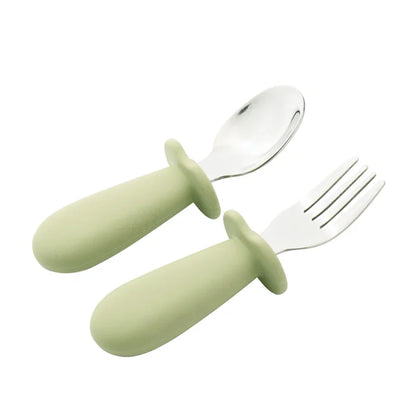 Kidslands® | Set de Couverts Bébé en Acier Inoxydable – Cuillère & Fourchette