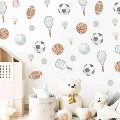 Kidslands® | Stickers Muraux Sport Enfant – Motifs Foot, Tennis, Basket, Rugby.. | Déco Murale Chambre