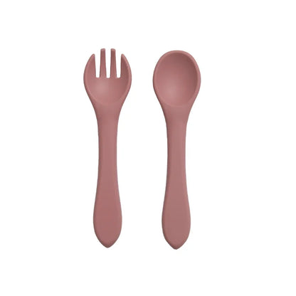 Kidslands® | Set 2 Pièces Couverts Bébé Silicone – Sans BPA