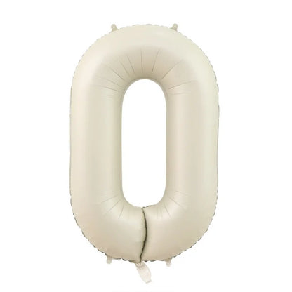 Kidslands® | Ballon Chiffre Crème Beige XXL – Déco Anniversaire & Baby Shower