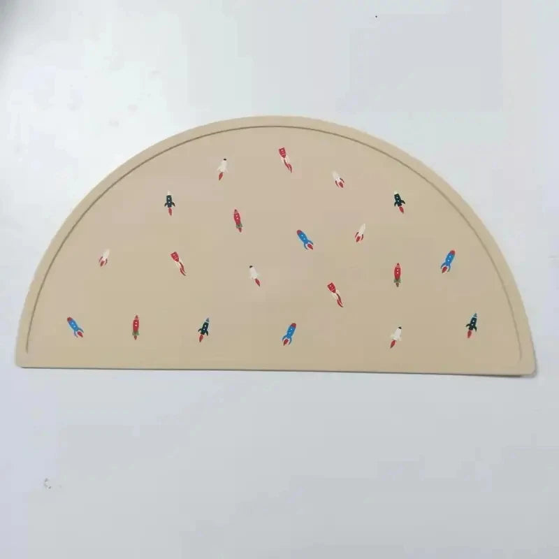 Kidslands® | Set de Table Silicone Bébé Étanche – Tapis Repas Pliable & Antidérapant