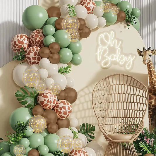 Kidslands® | Lot de 35 Ballons Jungle – Confettis & Motif Animaux | Décoration Anniversaire Thème Safari
