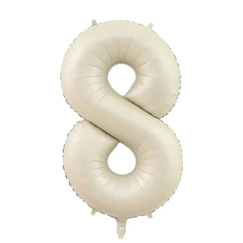Kidslands® | Ballon Chiffre Crème Beige XXL – Déco Anniversaire & Baby Shower