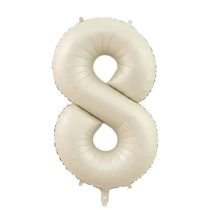 Kidslands® | Ballon Chiffre Crème Beige XXL – Déco Anniversaire & Baby Shower